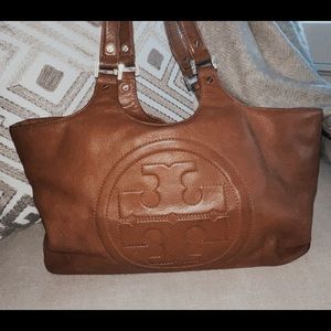 💎Tory Burch Brown Leather Purse Large Logo💎